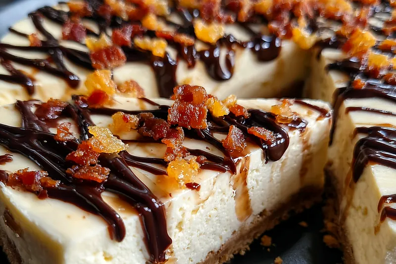 Cooking process for Bacon Caramel Chocolate Cheesecake