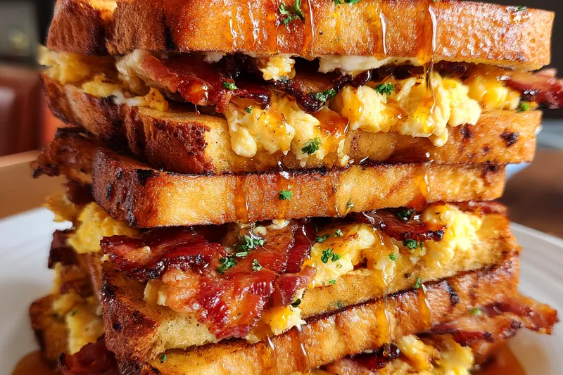 Cooking process for Bacon Egg Grilled Sandwich