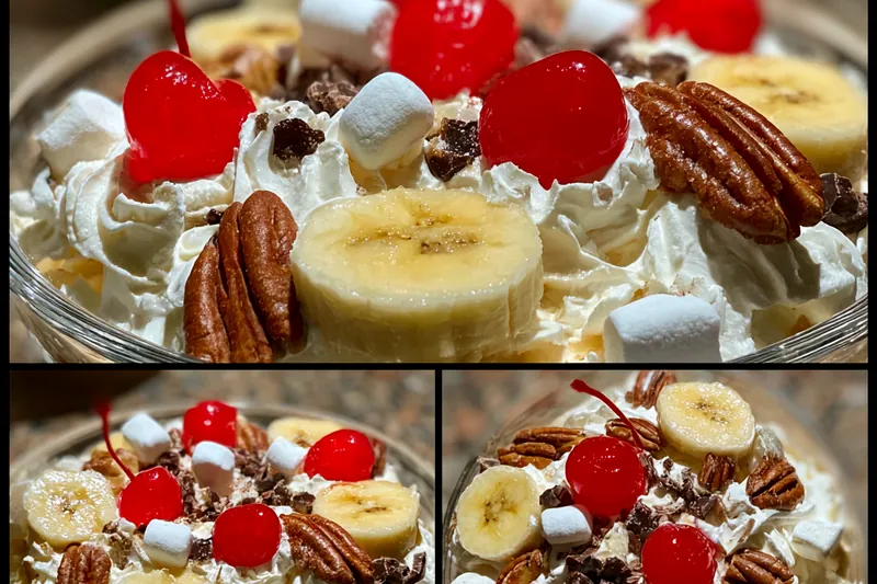 Fresh ingredients for Banana Chocolate Fluff Delight