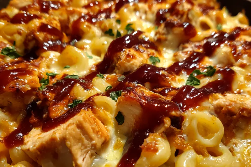 Cooking process for Barbecue Chicken Cheese Pasta