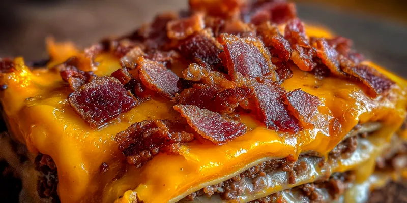 BBQ Bacon Cheeseburger Lasagna Delight