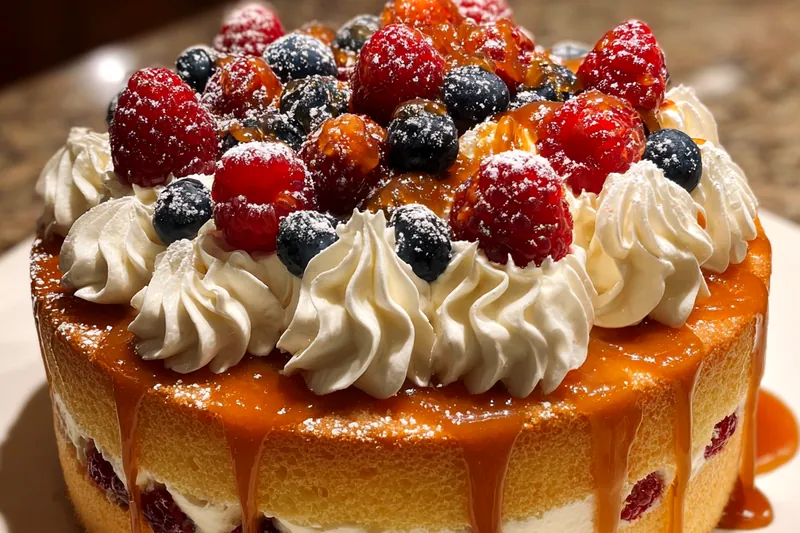 Cooking process for Berry Caramel Layer Cake