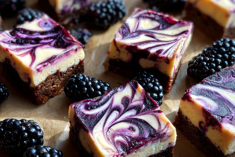 Cooking process for Blackberry Swirl Cheesecake Bars