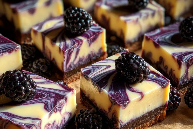 Fresh ingredients for Blackberry Swirl Cheesecake Bars