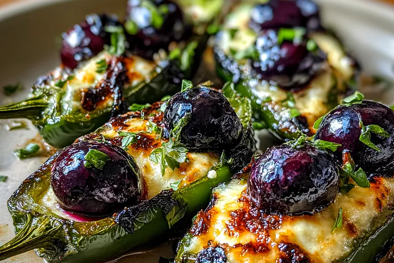 Cooking process for Blueberry Brie Jalapeño Bites