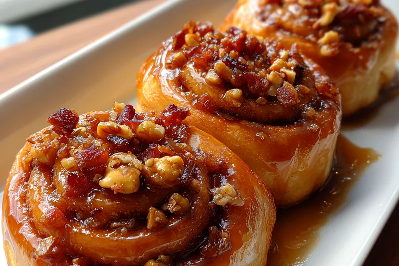 Fresh ingredients for Bourbon Maple Bacon Rolls