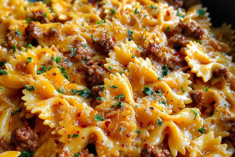 Fresh ingredients for Cajun Bowtie Pasta Delight