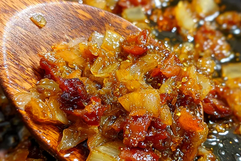 Cooking process for Caramelized Bacon Onion Spread