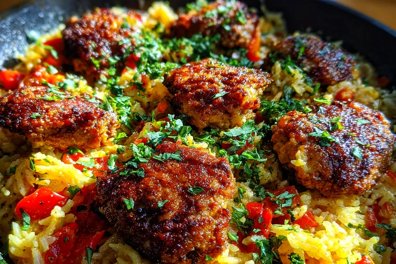 Cooking process for Caribbean Chicken Rice Skillet