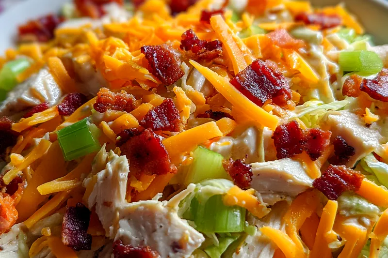 Cooking process for Cheddar Bacon Chicken Salad
