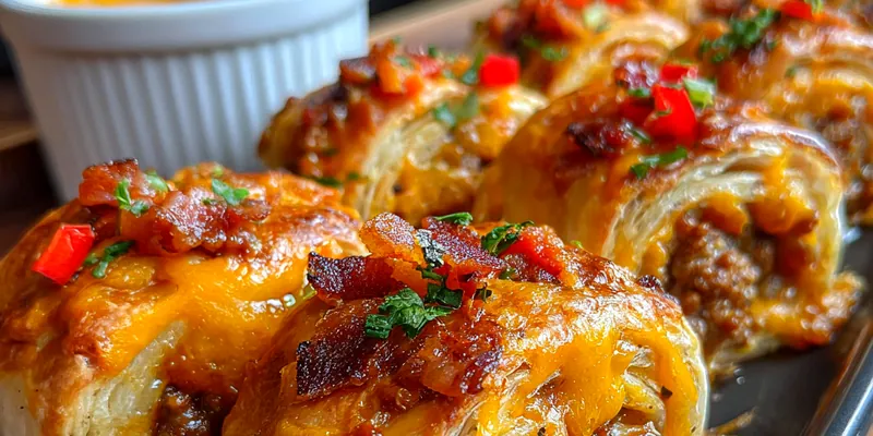 Cheesy Bacon Burger Rollups