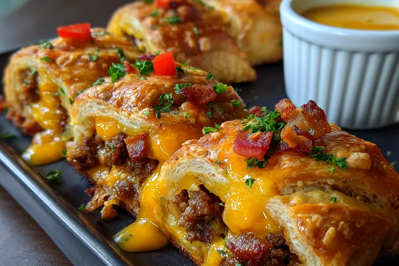 Fresh ingredients for Cheesy Bacon Burger Rollups