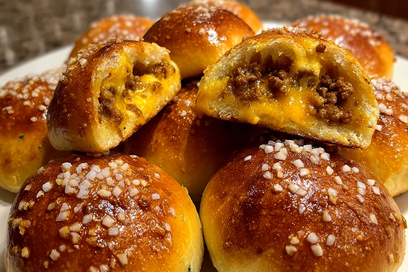 Fresh ingredients for Cheesy Beef Pretzel Bites