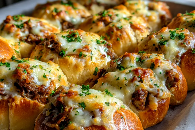 Fresh ingredients for Cheesy Beef Stuffed Rolls