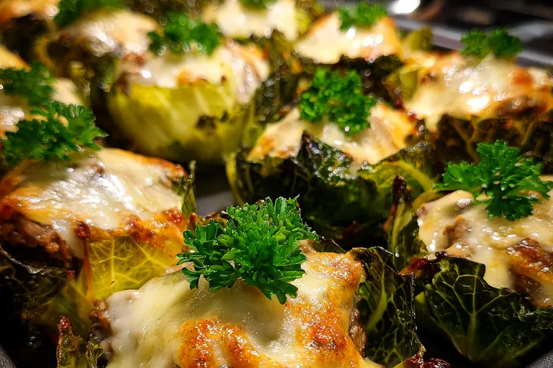 Fresh ingredients for Cheesy Cabbage Beef Cups