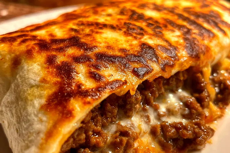 Fresh ingredients for Cheesy Grilled Beef Wrap