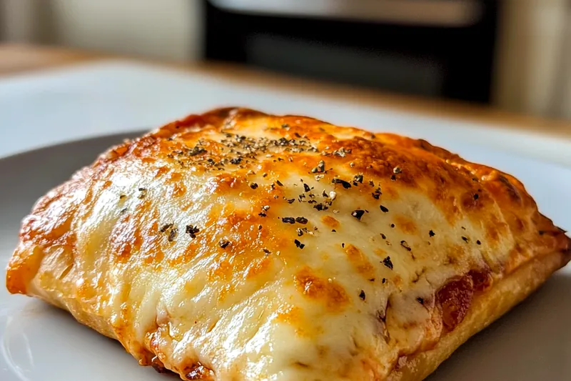 Fresh ingredients for Cheesy Pepperoni Pizza Pockets laid out on a wooden table.