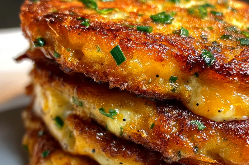 Cooking process for Cheesy Potato Pancakes