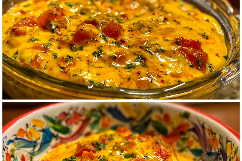 Cooking process for Cheesy Tomato Herb Dip