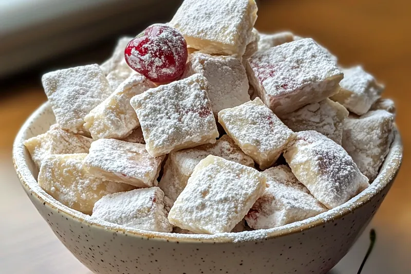 A beautifully arranged setup of ingredients for Cherry Cheesecake Treats including cherries, cream cheese, and graham crackers.