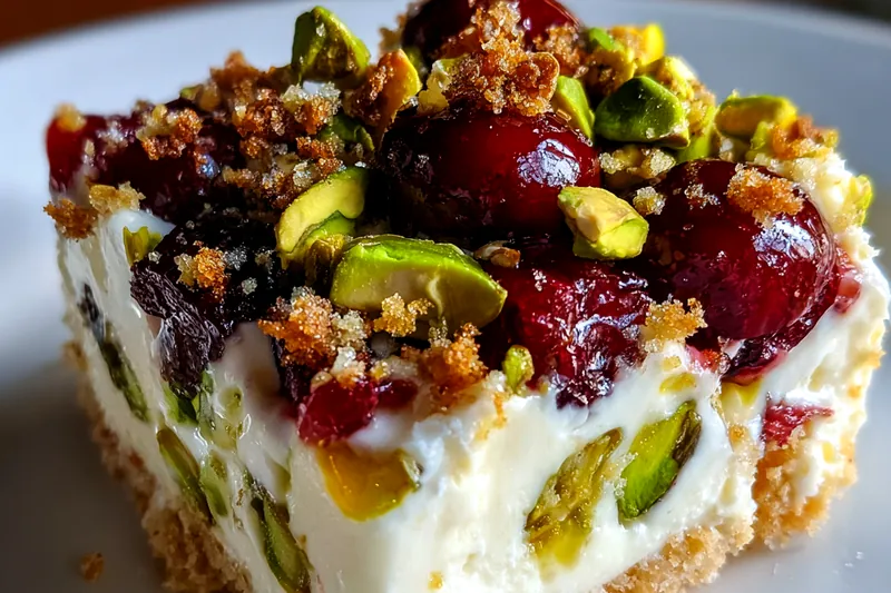 Cooking process for Cherry Pistachio Cream Delight