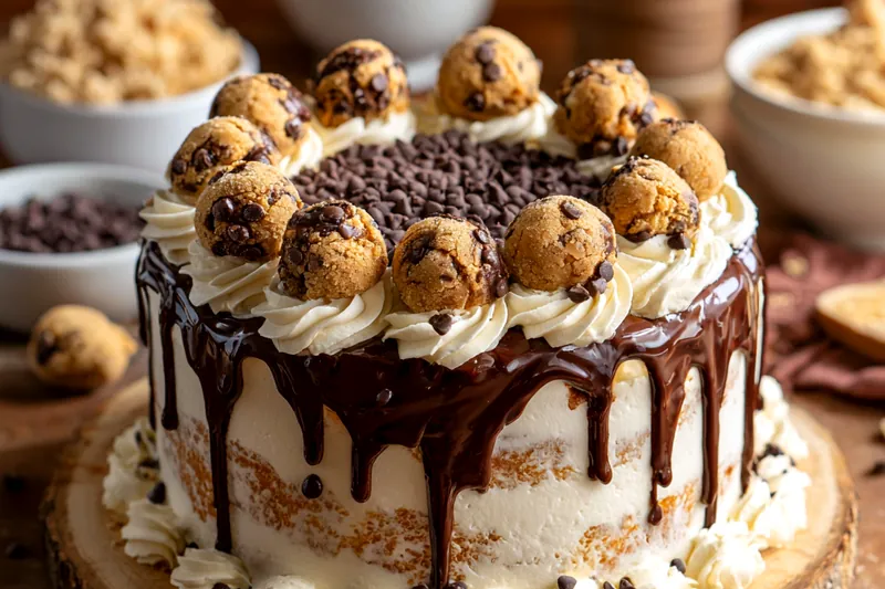 Cooking process for Chocolate Chip Cookie Cake