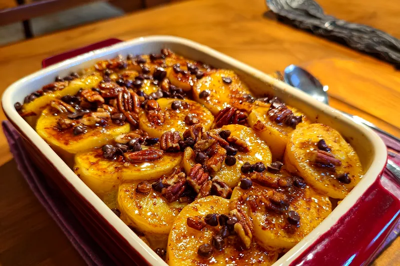 Fresh ingredients for Chocolate Chip Pancake Bake