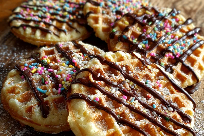 Fresh ingredients for Chocolate Drizzled Waffle Treats
