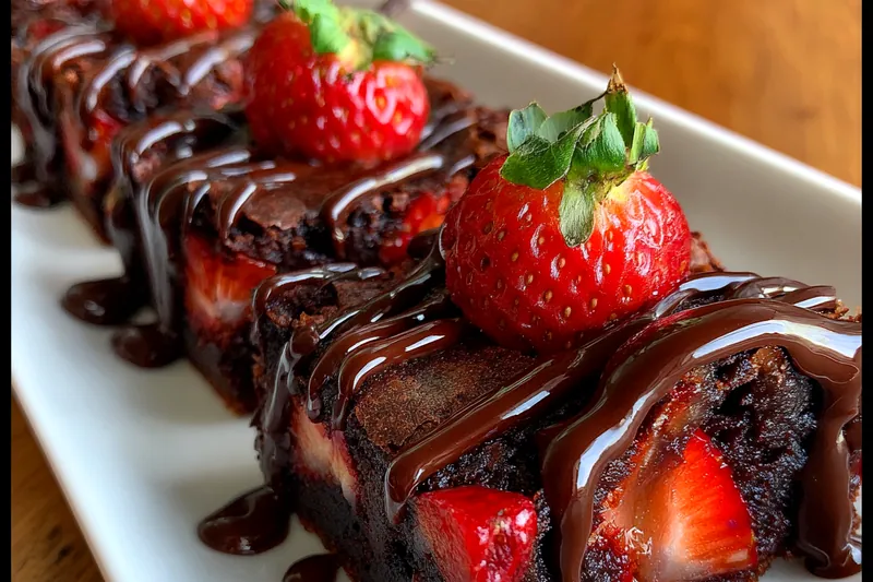 Cooking process for Chocolate Strawberry Brownies