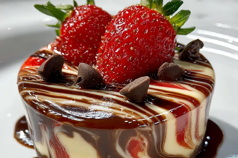 Cooking process for Chocolate Strawberry Swirl Delight