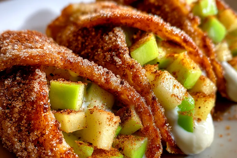 Fresh ingredients for Cinnamon Apple Cheesecake Tacos