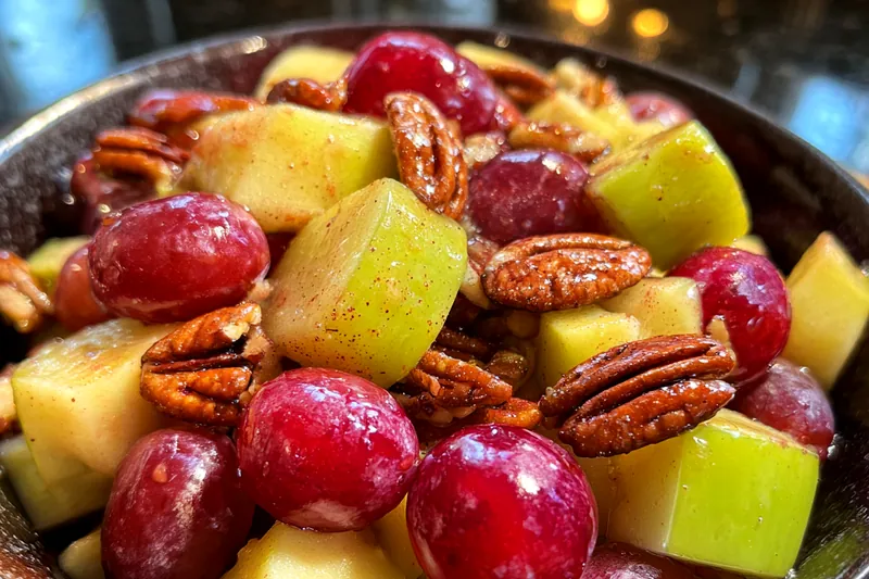A colorful assortment of fresh apples and grapes for Cinnamon Apple Grape Delight.