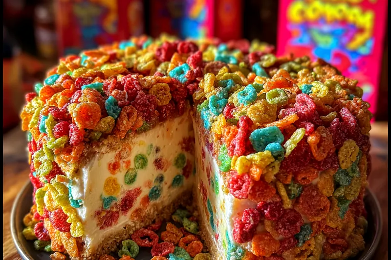 Cooking process for Colorful Cereal Cheesecake