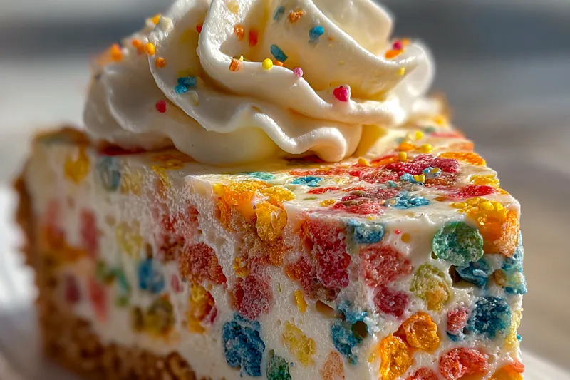 Cooking process for Colorful Cereal Cheesecake Delight