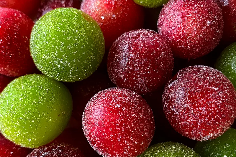 Cooking process for Colorful Sugary Coated Grapes