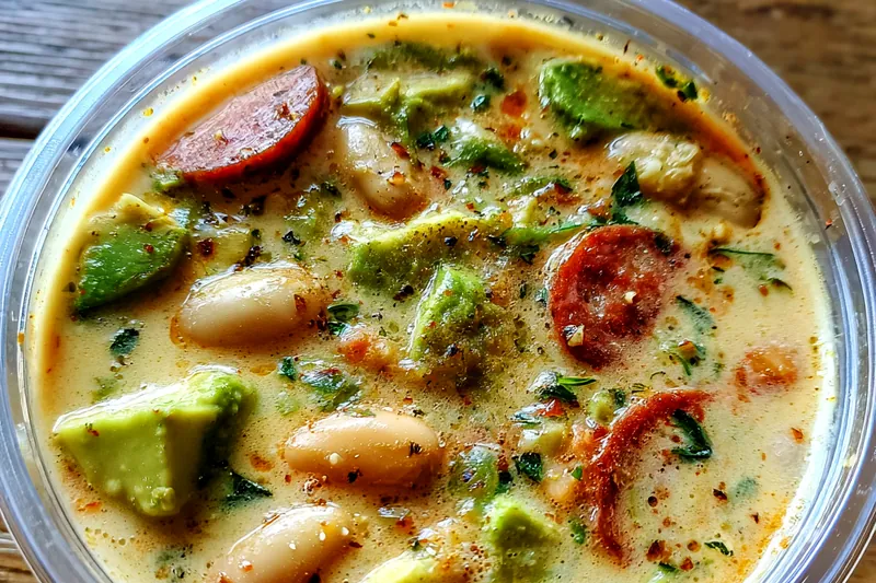 Cooking process for Creamy Avocado Bean Soup