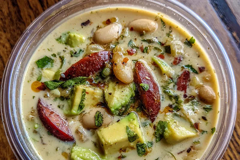 Fresh ingredients for Creamy Avocado Bean Soup