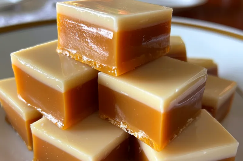 Cooking process for Creamy Caramel Fudge Squares