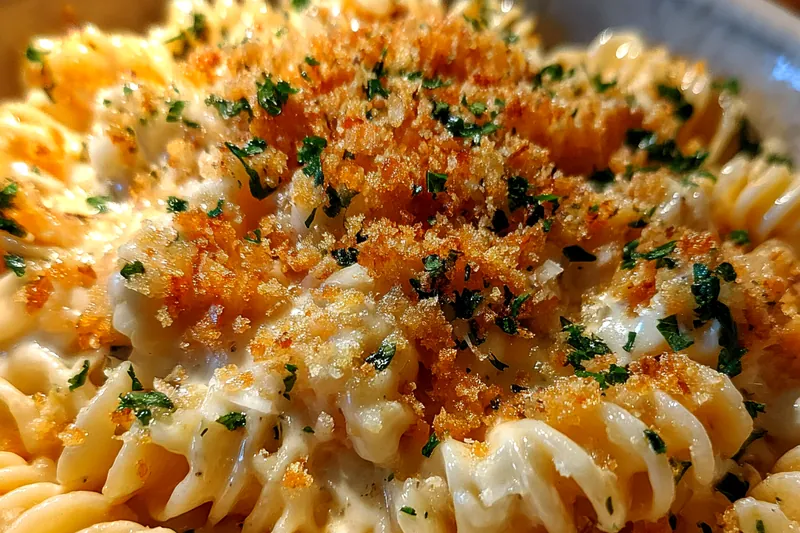 Fresh ingredients for Creamy Cheesy Pasta Bake