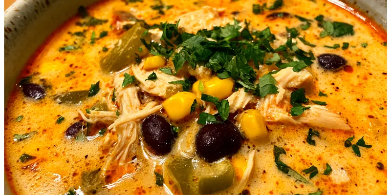 Creamy Chicken Black Bean Corn Soup