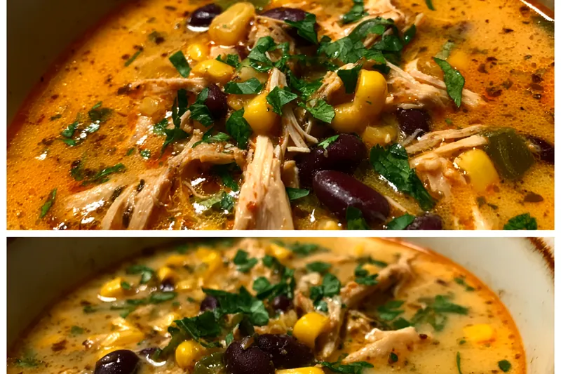 Fresh ingredients for Creamy Chicken Black Bean Corn Soup