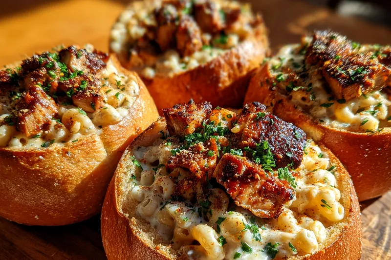 Cooking process for Creamy Chicken Bread Bowls