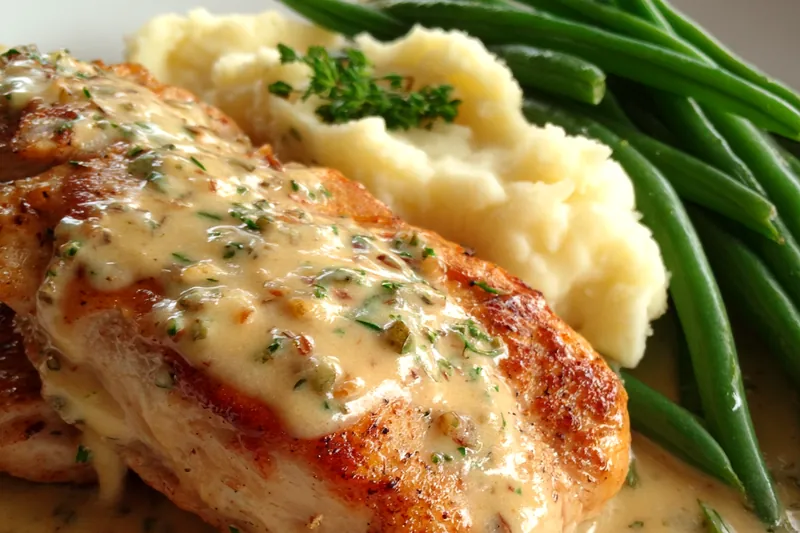 Cooking process for Creamy Garlic Chicken Delight