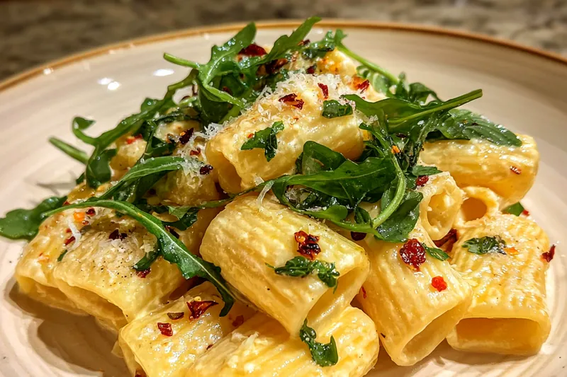 A step-by-step cooking process photo showing the preparation of Creamy Lemon Ricotta Pasta Delight, highlighting the mixing of ingredients.