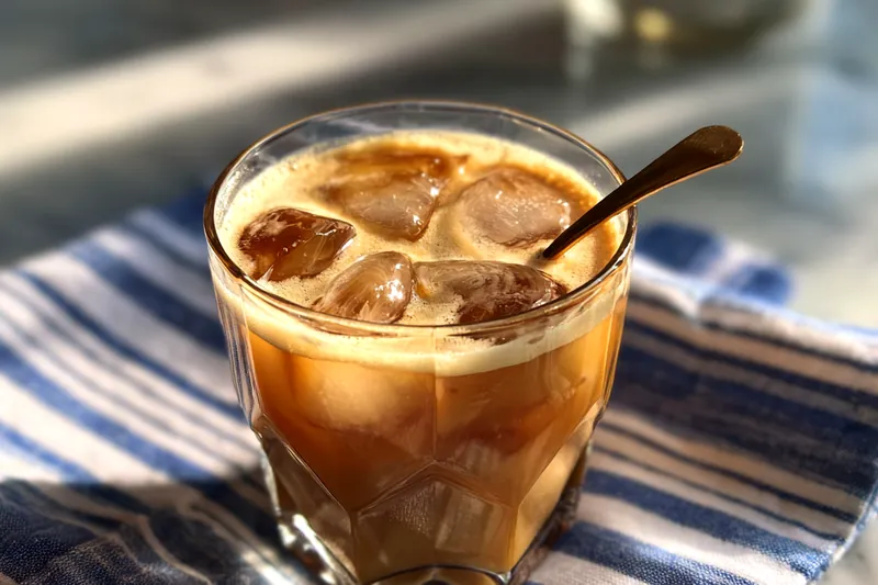 Chef Mitchell mixing the creamy ingredients for the cocktail.