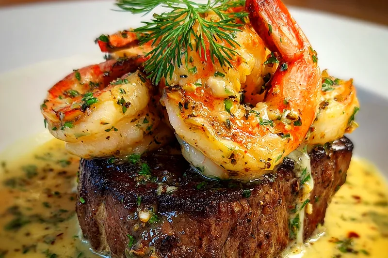 Fresh ingredients for Creamy Surf and Turf Delight