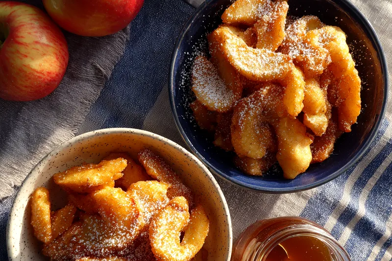 Cooking process for Crispy Apple Funnel Fries