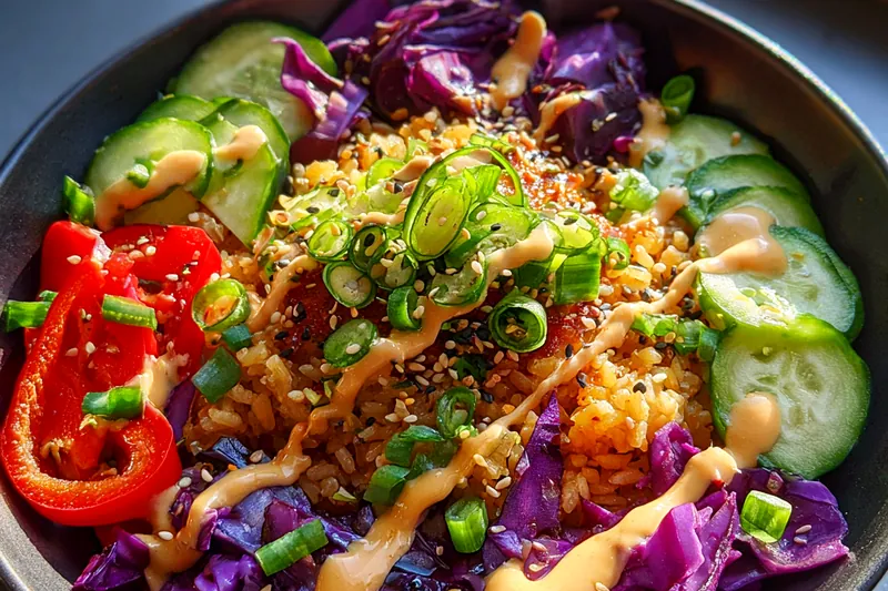 Cooking process for Crispy Asian Rice Salad