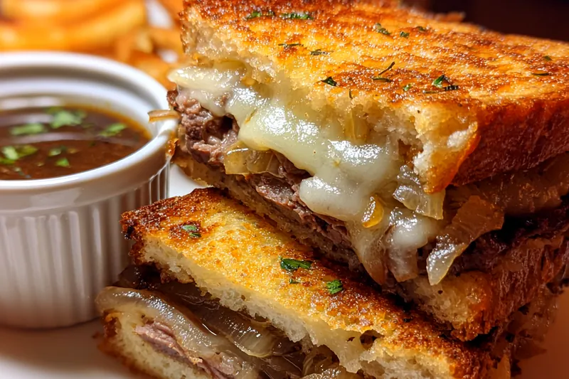 Cooking process for Crispy Beef Cheese Sandwich