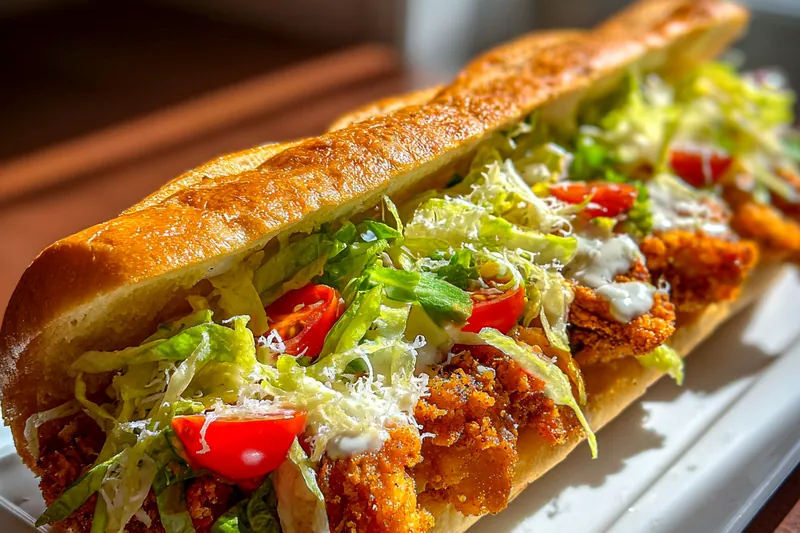 Cooking process for Crispy Chicken Caesar Sandwich